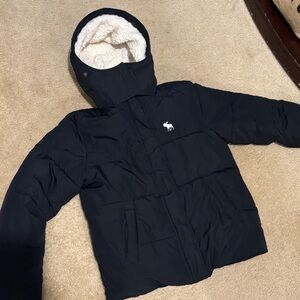 Girls Abercrombie puffer coat with Sherpa hood